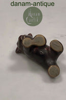 Hjort Figur Bornholm Glaseret Keramik Børn Stående på alle 4 ben