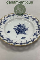 Antique Royal Copenhagen Blue Flower Curved Openwork Plate with Gold