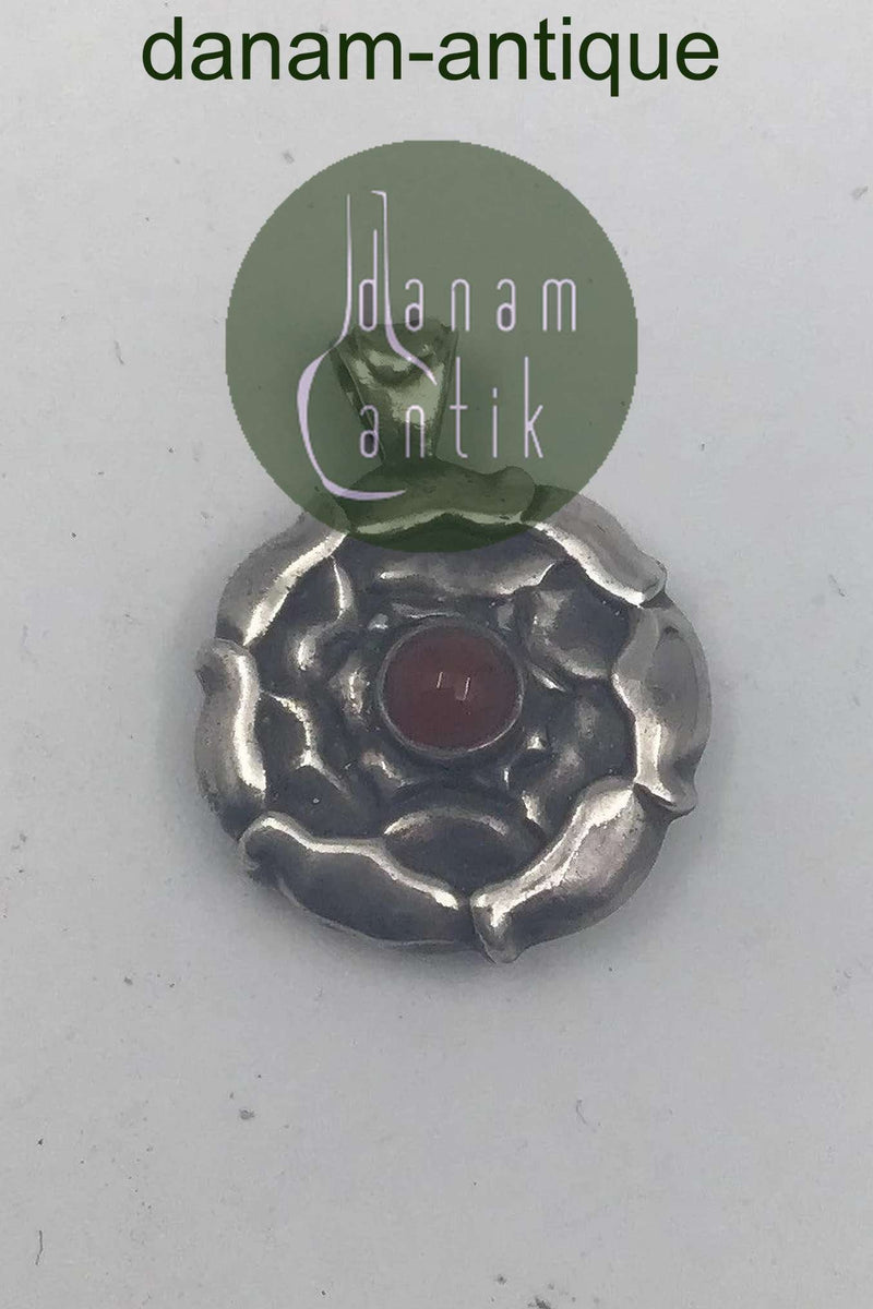 Georg Jensen Sterling Sølv Vedhæng No 238 Månedssmykke G Juli Karneol