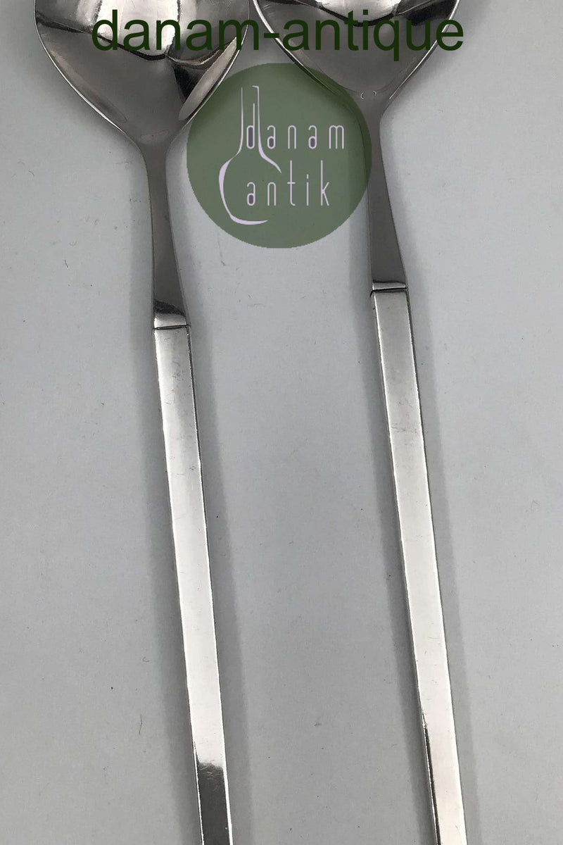 Hans Hansen Linje Sterling Sølv/Stål Salat Sæt