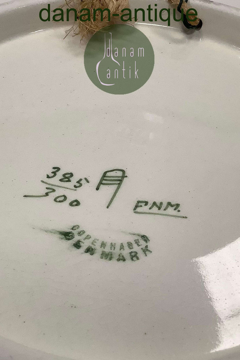 Aluminia Fajance Fad / Skål No 385/300 med Fiske motiv