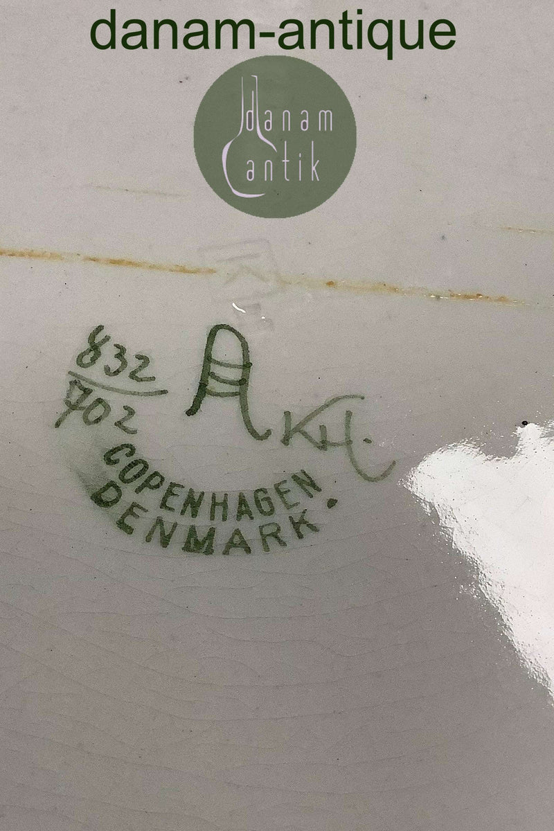 Aluminia Stor Vægplatte med Blomster Motif No 832 / 702