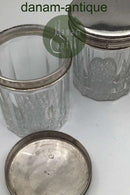 Foreign Glass Jars with Silver Lids (2)