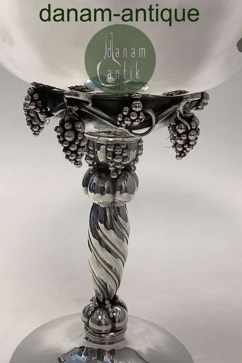 Georg Jensen Sterling Silber Großer Traubenaufsatz / Traubenschale Nr. 264 A