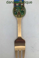 A. Michelsen Julekagegaffel 1988 Forgyldt Sterling Sølv med emalje