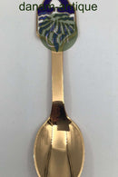 A. Michelsen Christmas Tea Spoon 1986 Gilded Sterling Silver with enamel