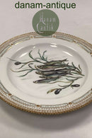 Royal Copenhagen Privat gemalt Flora Danica Fisch Teller Nr 3549