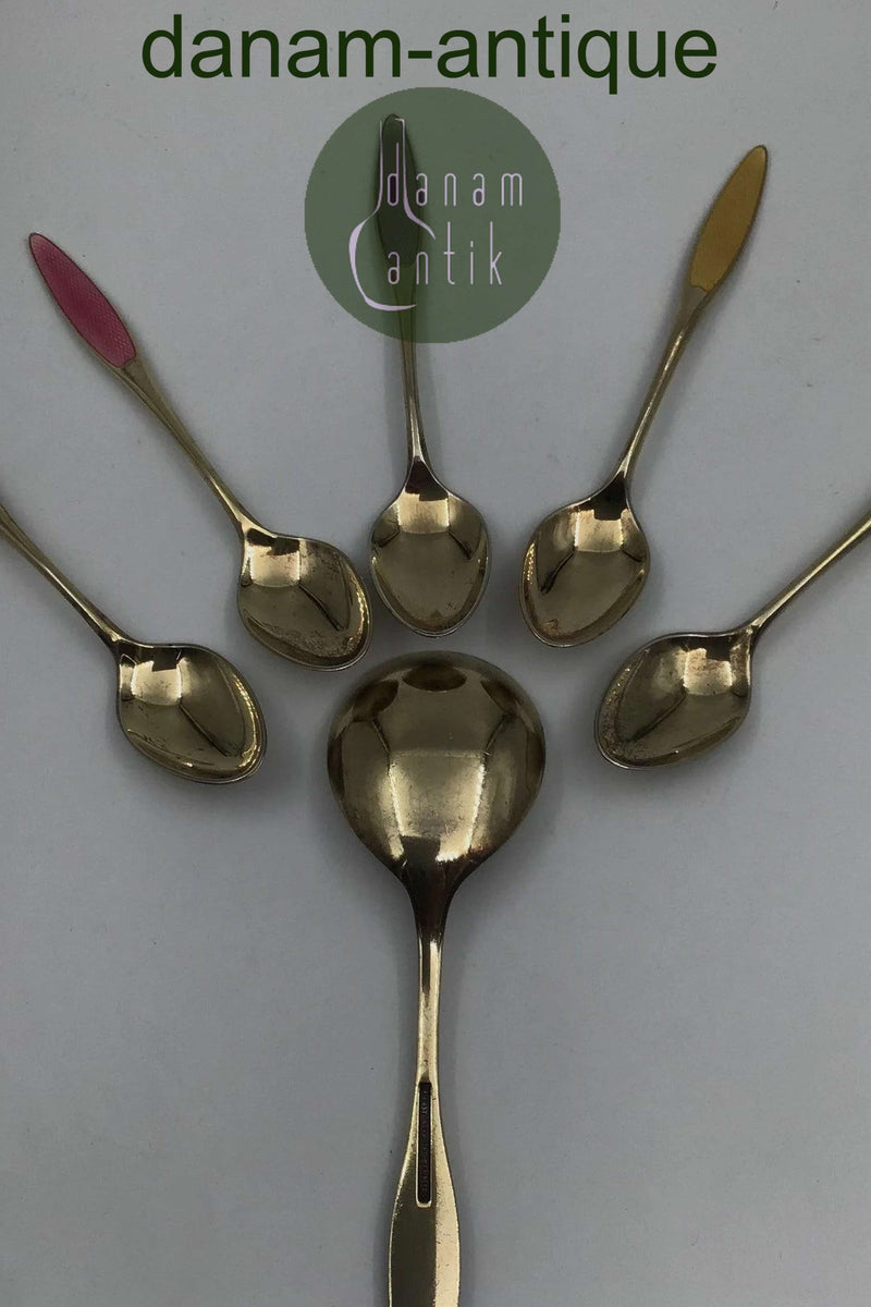 Frigast Sterling Sølv/Emalje Skeer (5+1)