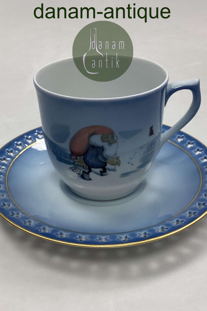 Bing og Grøndahl Harald Wiberg Julestel Kaffekop med Underkop No. 3505/305