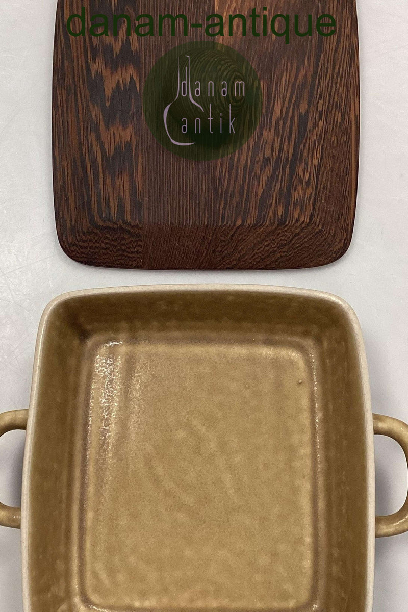 Bing og Grøndahl / Kronjyden Relief Skål med Trælåg