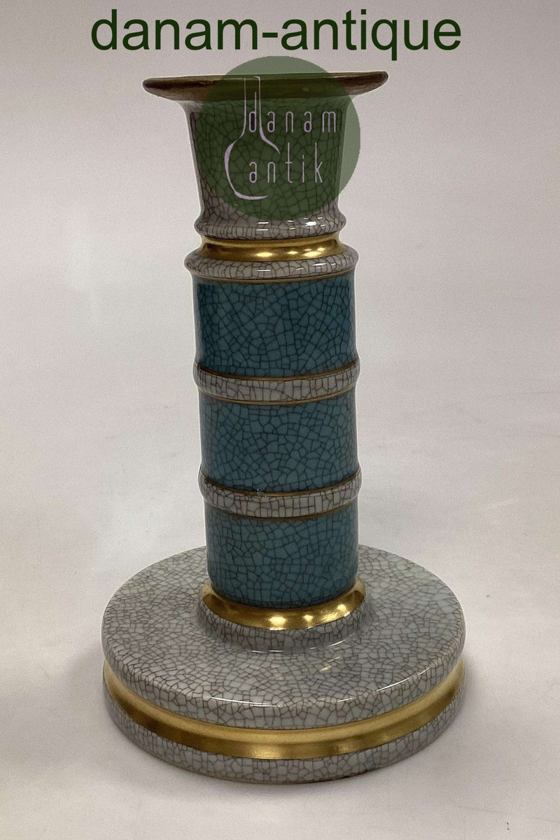 Royal Copenhagen Krakele Kerzenleuchter in Grün Nr. 3338