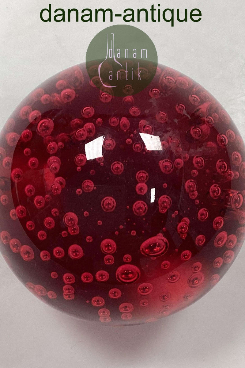 Rød Brevvægt i glas