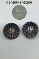 Bernhard Hertz Sterling Sølv Marguerit Øreclips