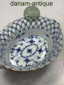 Antik Royal Copenhagen Musselmalet Helblonde Frugtkurv med guld No 1057