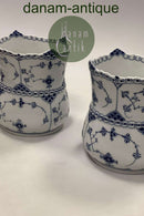 Pair Royal Copenhagen Musselmalet Halvblonde Sellerikrukker / vases No 627