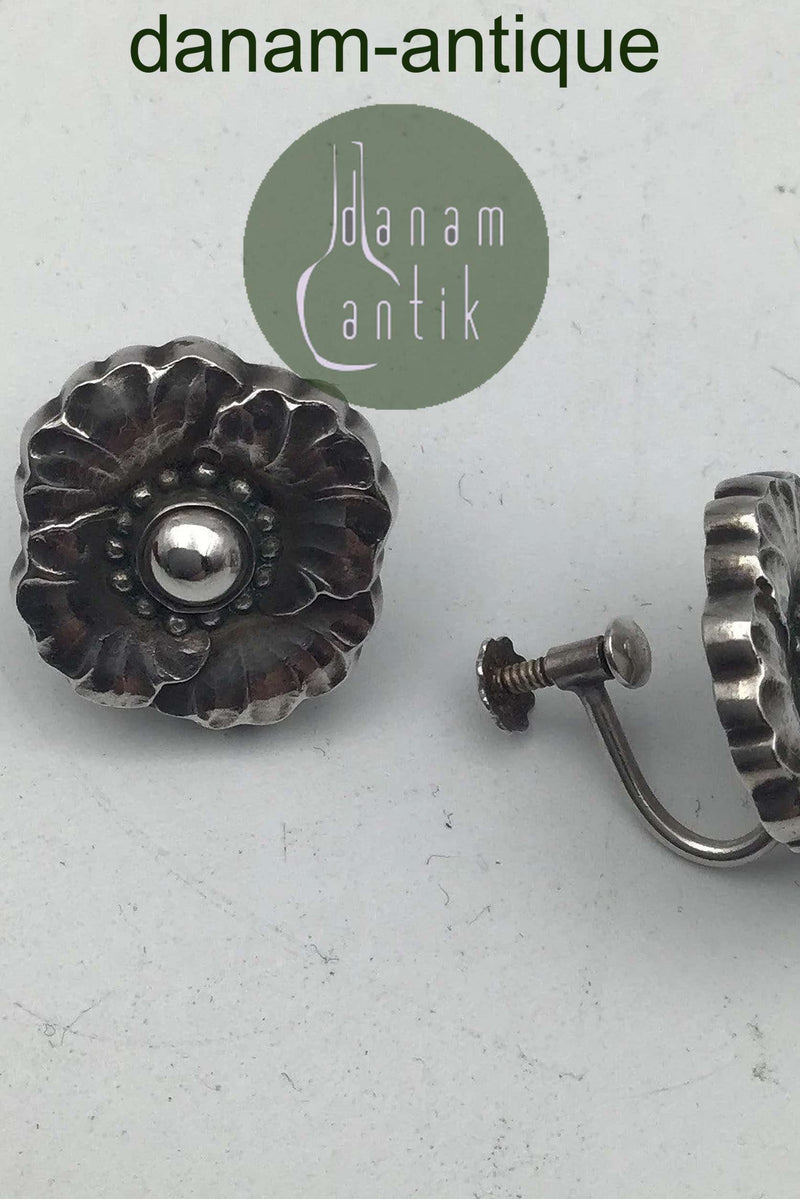 Georg Jensen Sterling Sølv Øreringe med skruer No 49