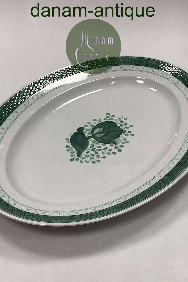Royal Copenhagen Grøn Tranquebar Oval Serveringsfad No. 930
