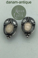 Georg Jensen Sterling Silber Ohrclips 2003 (Rosa Quarz)