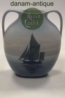Royal Copenhagen Vase with Two Handles No 1226/227 with Ship Motif