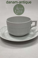 Royal Copenhagen Hvid Vifte Tekop med Underkop No. 11554