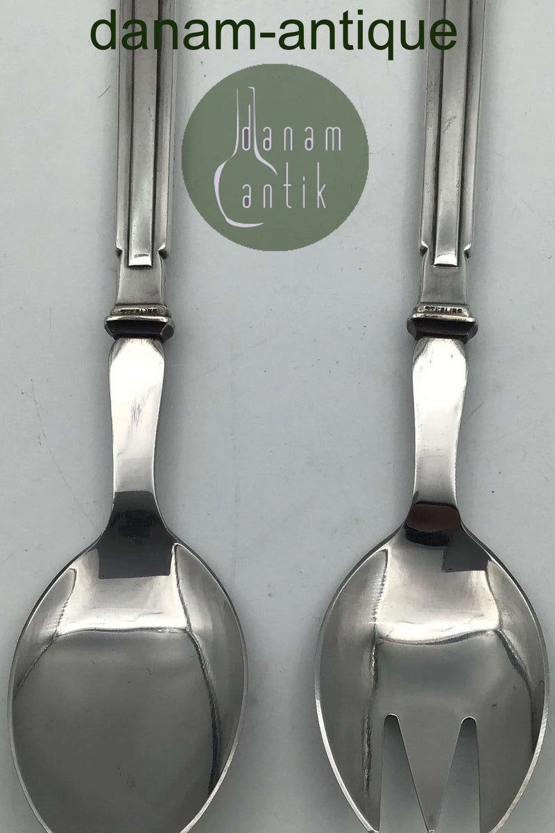 Hans Hansen Arvesølv No 18 Sterling Sølv Salatbestik