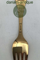 Georg Jensen Årsgaffel 1981 Forgyldt Sterling Sølv med emalje.