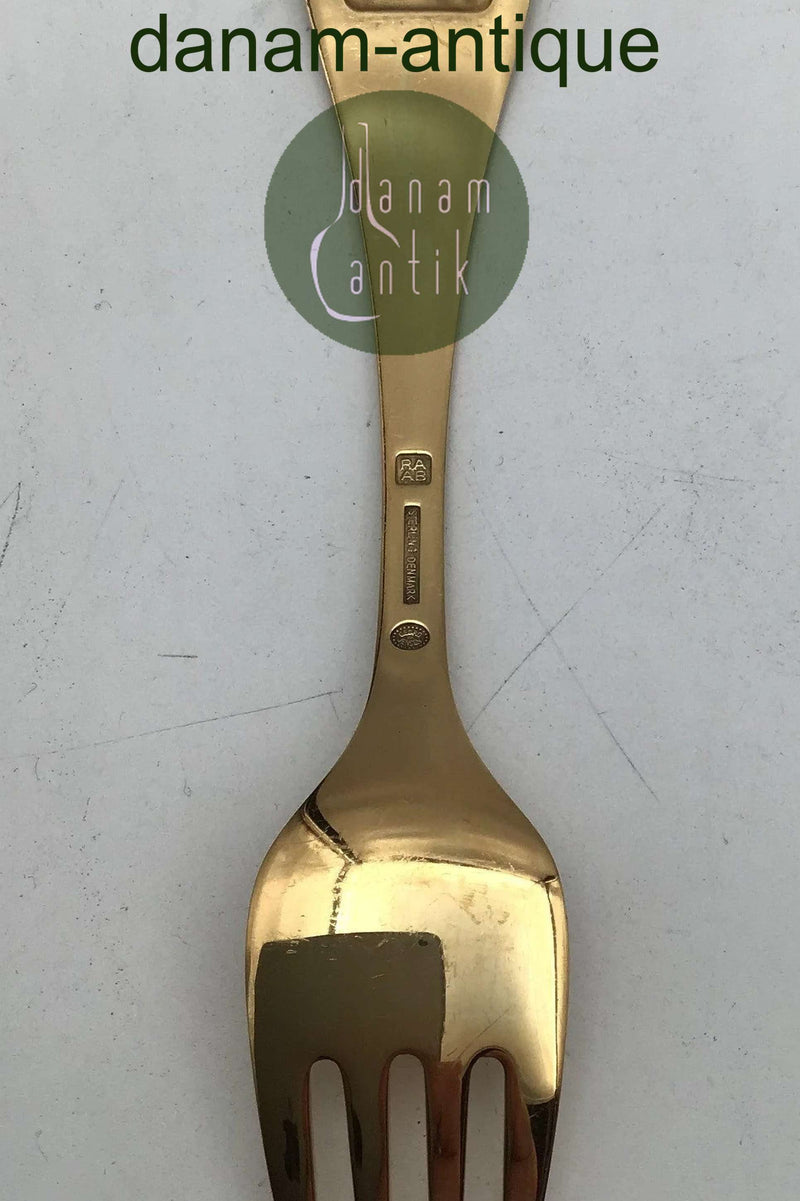 Georg Jensen Årsgaffel 1981 Forgyldt Sterling Sølv med emalje.