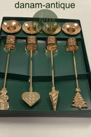 4 Georg Jensen Lyseholdere til Adventskrans i Forgyldt metal