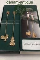Georg Jensen Golden Christmas Lyseholder - Snemand og Hane 1999