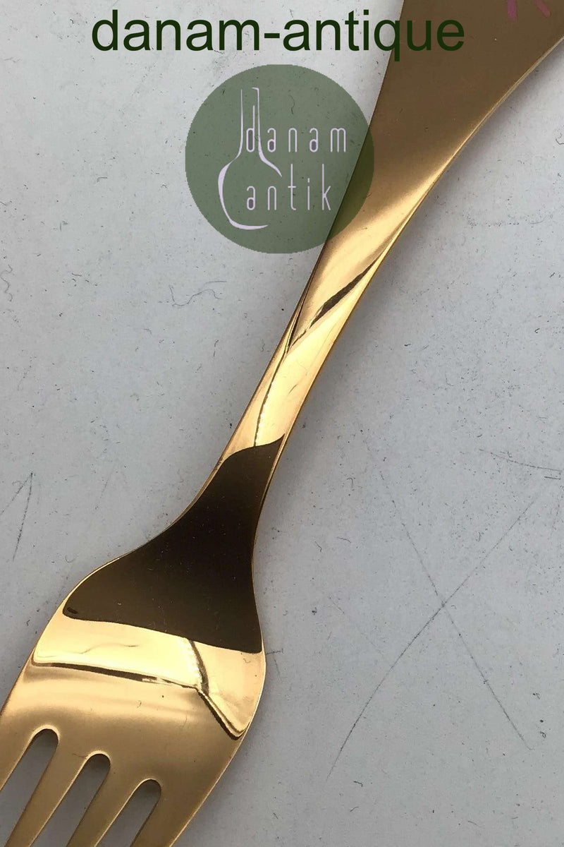 Georg Jensen Årsgaffel 1988 Forgyldt Sterling Sølv med emalje
