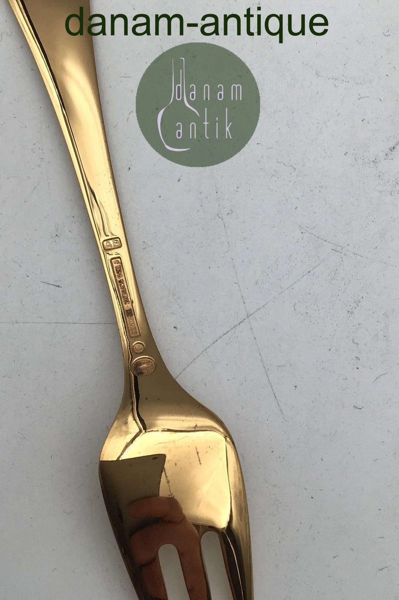 Georg Jensen Årskagegaffel 1992 Forgyldt Sterling Sølv med emalje.