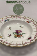 Royal Copenhagen Fuld Saksisk Blomst Gennembrudt dybtallerken Antik