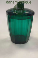 Stor Flot Lågkrukke i Grøn Glas i Josef Hoffmann stil