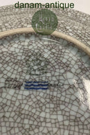 Royal Copenhagen Krakele Fadskål No 212/2568. Rød med Sort og Guldstribet Kant