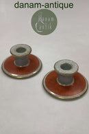 Par Lyngby Porcelæn Danmark Lysestager i rød krakele No 3024