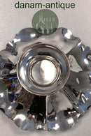 Flot Europæisk Sølvplet kurv med hank med blomster motiv