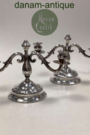 Par Danske Sølvplet 3-armet lysestager fra Gefion