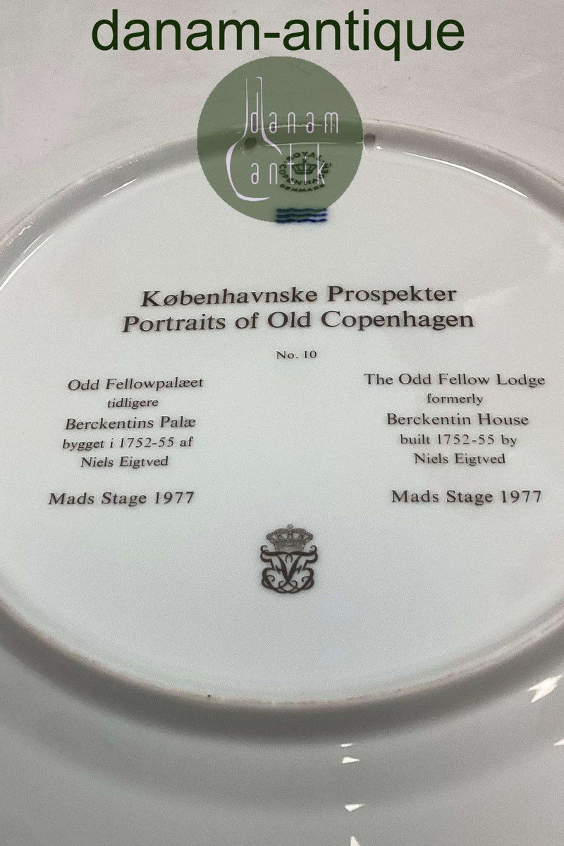 Royal Copenhagen Platte Københavnske Prospekter Odd Fellow Palæet No 10