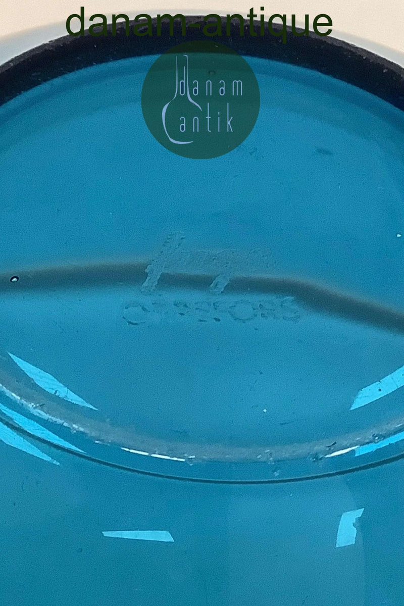 Orrefors Fuga Rund Glas Skål i blå Sverige