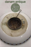 Royal Copenhagen Blue Fluted Blue Fluted Full Lace Light Cuff with mounted 2-Crown Coin No 1009