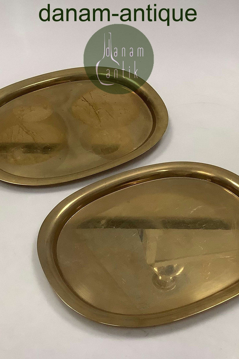 Georg Jensen Super Ellipse Tablett aus Messing von Piet Hein 24,7 cm x 18,8 cm