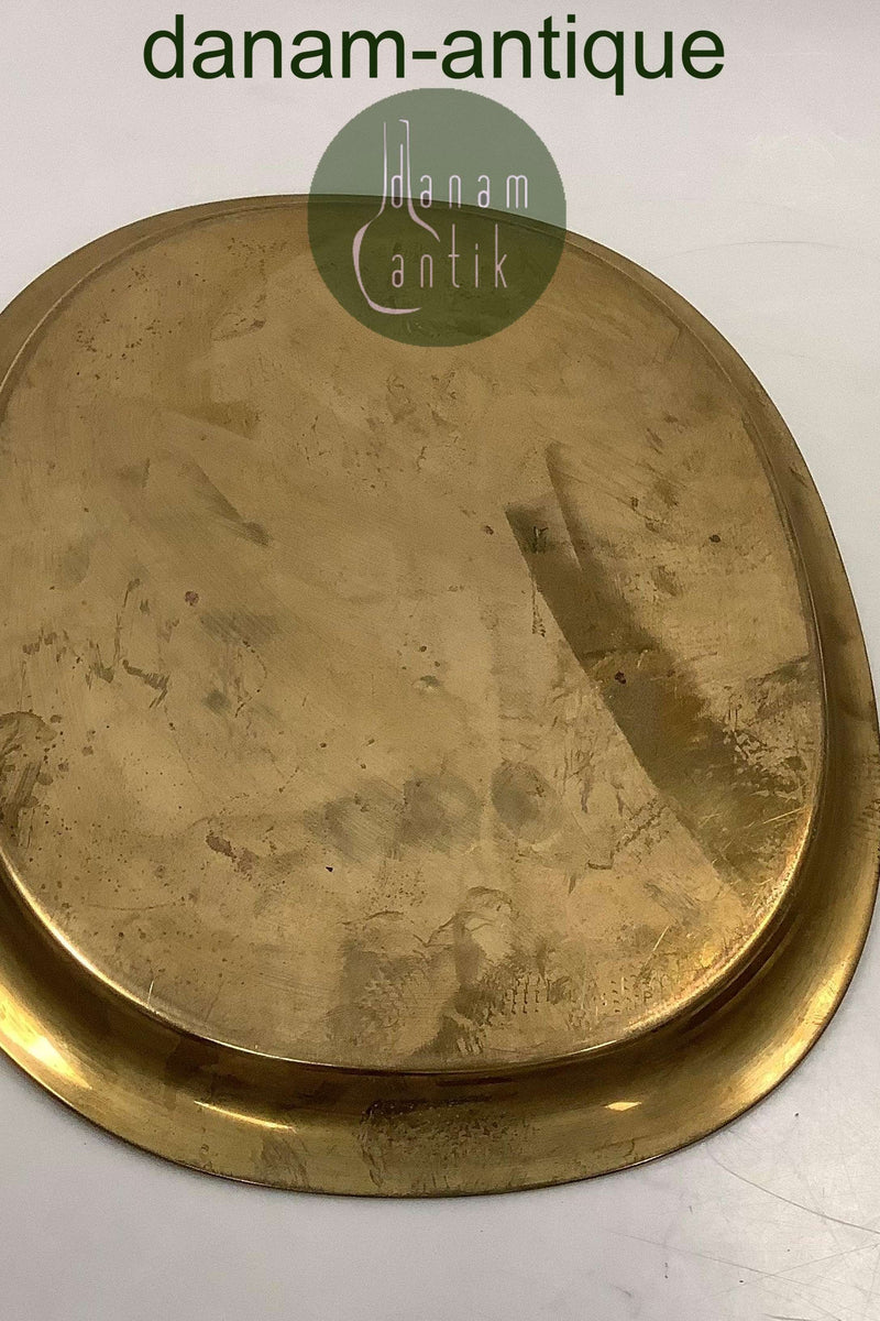 Georg Jensen Super Ellipse Tablett aus Messing von Piet Hein 32,1 cm x 24,6 cm