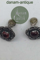 Georg Jensen Sterling Silber Ohrclips Ohrringe Jahr Schmuck 2002 Karneol