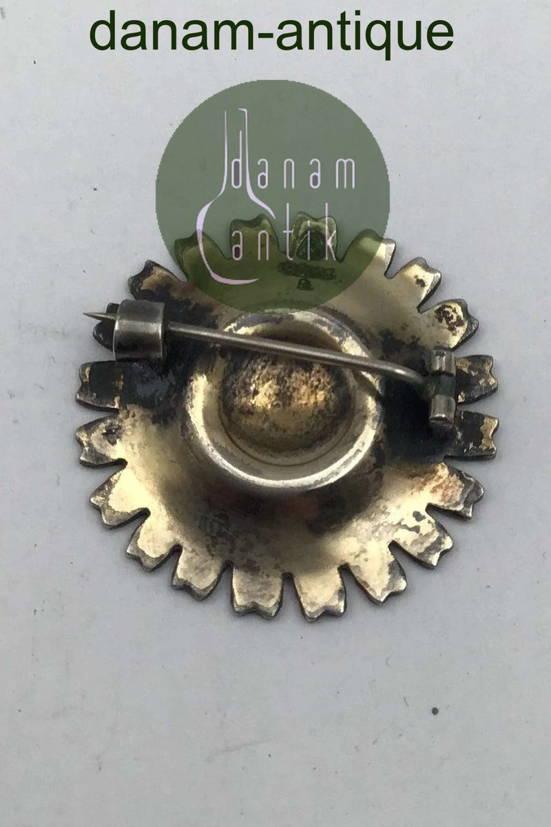 Anton Michelsen Forgyldt Sterling Sølv Marguerit Broche