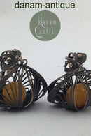 Filigrane Silberohrstecker mit Bernstein