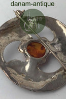 TS Design Sterling Sølv Broche med Rav