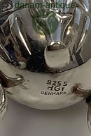 Dänisch Silber Pfefferstreuer Hugo Grun Maßnahmen 9,5cm / 3,74 Zoll