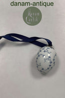 Royal Copenhagen Blue Fluted Plain Easter egg with ribbon