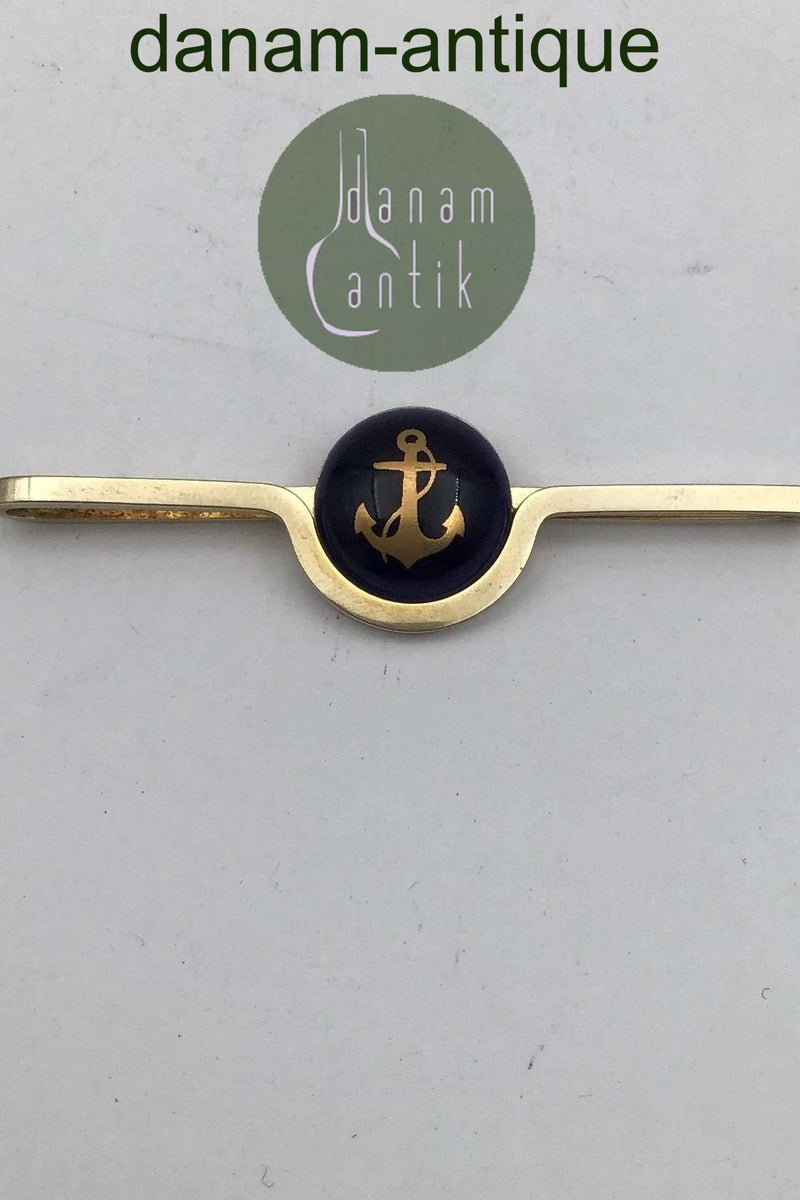 Georg Jensen / Royal Copenhagen Forgyldt Sterling Sølv / Porcelæn Slipsenål