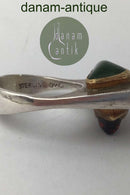 Ole W. Jacobsen Sterling Sølv / Guld Ring med ædelsten